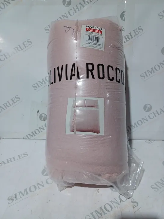 OLIVIA ROCCO DOUBLE DUVET SET IN PINK 