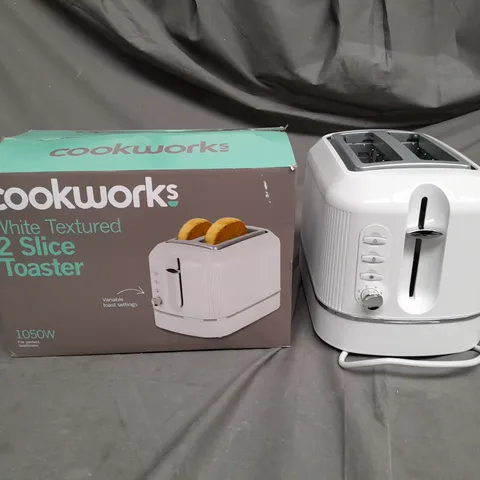 COOKWORKS WHITE TEXTURED 2 SLICE TOASTER