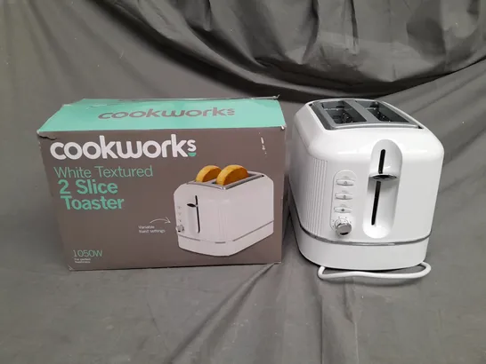 COOKWORKS WHITE TEXTURED 2 SLICE TOASTER