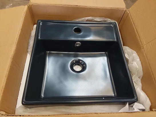 BOXED BELFRY BATHROOM JULIAC 410MM X 400MM BASIN SINK - NAVY BLUE (1 BOX)