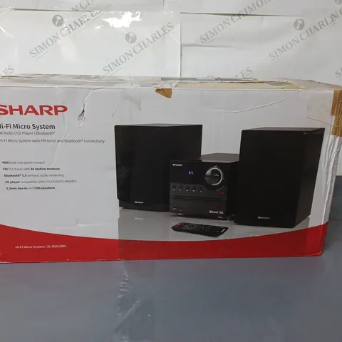 BOXED SHARP HIFI MICRO SYSTEM BLUETOOTH, CD PLAYER AND FM RADIO
