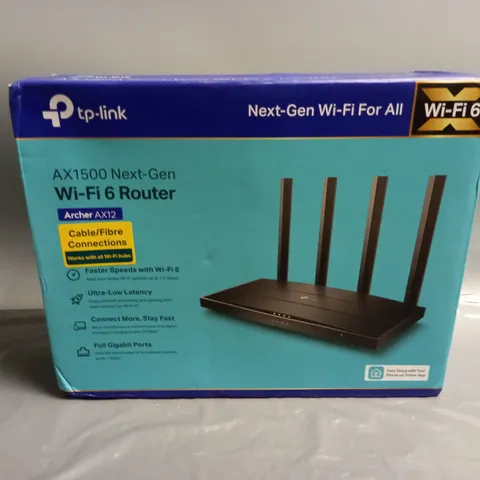 BOXED TP-LINK NEXT-GEN AX1500 WI-FI 6 ROUTER