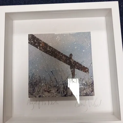 FRAMED EMILY WARD ANGEL OF THE NORTH ON CERAMIC TILE