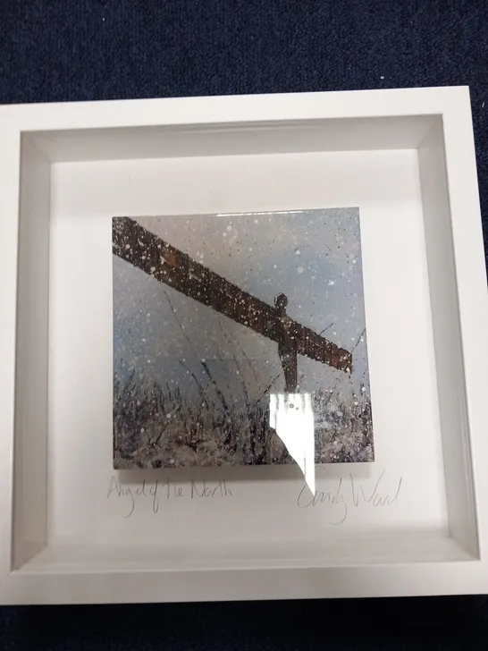 FRAMED EMILY WARD ANGEL OF THE NORTH ON CERAMIC TILE