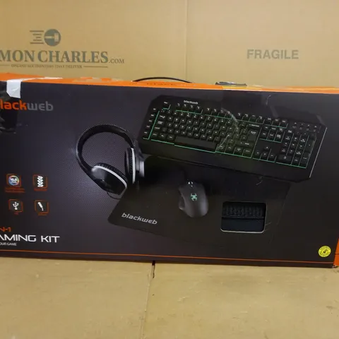 BLACKWEB GAMING KIT-MOUSE-HEADPHONES-KEYBOARD-MOUSEMAT