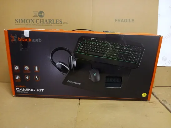 BLACKWEB GAMING KIT-MOUSE-HEADPHONES-KEYBOARD-MOUSEMAT