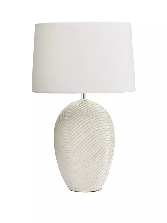 BOXED WAVE CERAMIC TABLE LAMP  RRP £45