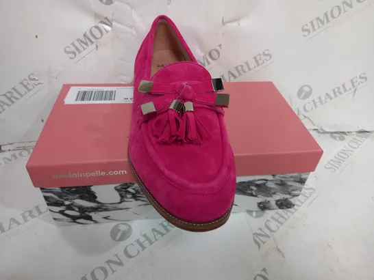 MODA IN PELLE PINK SUEDE WIDE FIT BOW TRIM SMART LOAFER SIZE 40