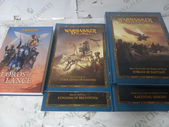 LOT OF 5 ASSORTED WARHAMMER THE OLD WORLD BOOKS