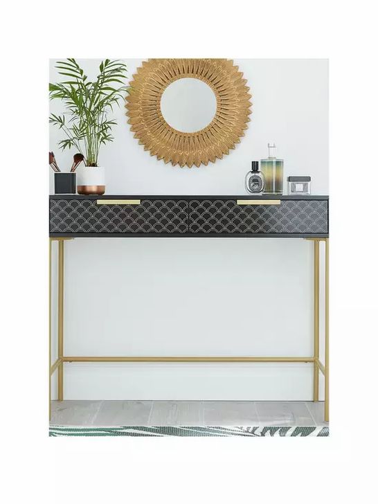 BOSTANIST CONSOLE TABLE BLACK GOLD- COLLECTION ONLY RRP £179