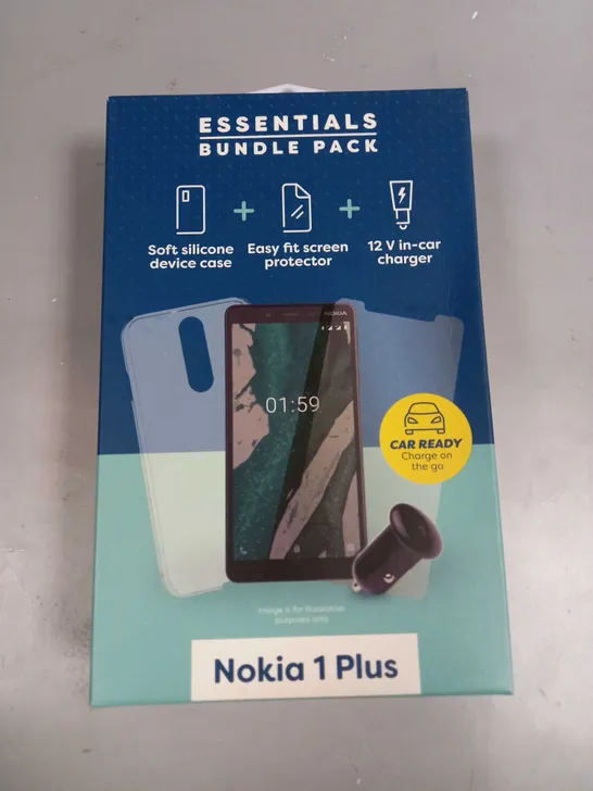 BOX OF APPROXIAMTELY 30 BRAND NEW ESSENTIAL BUNDLE PACK FOR NOKIA 1 PLUS