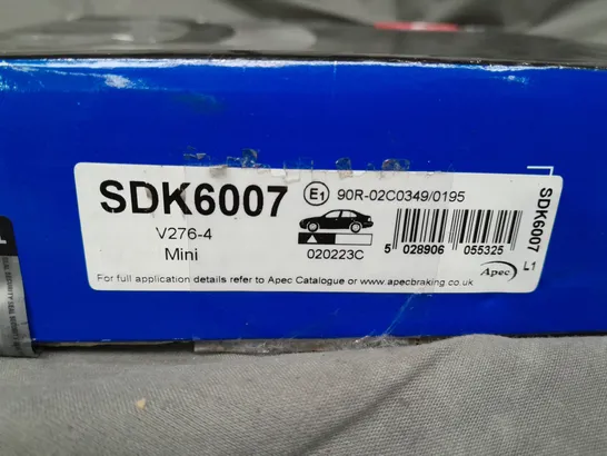 BOXED APEC BLUE BRAKE DISC SINGLE COMPONENT SDK6007