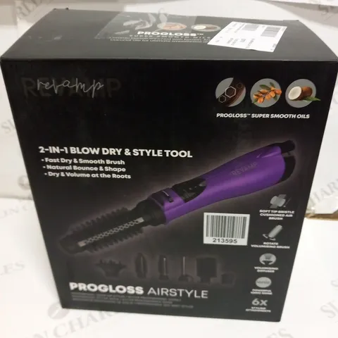 BOXED REVAMP 2 IN1 BLOW DRY AND STYLE PROGLOSS AIRSTYLE PROFESSIONAL 1200W AIR STYLER