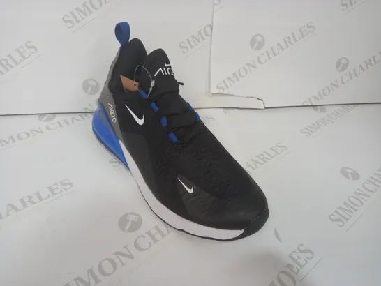 PAIR OF DESIGNER SHOES IN THE STYLE OF NIKE IN BLACK/BLUE/WHITE UK SIZE 5.5