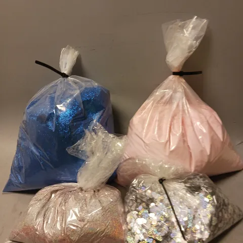 APPROXIMATELY 10 BAGS OF GLITTER ASSORTED COLOURS - COLLECTION ONLY