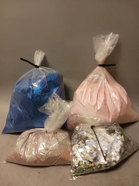 APPROXIMATELY 10 BAGS OF GLITTER ASSORTED COLOURS - COLLECTION ONLY