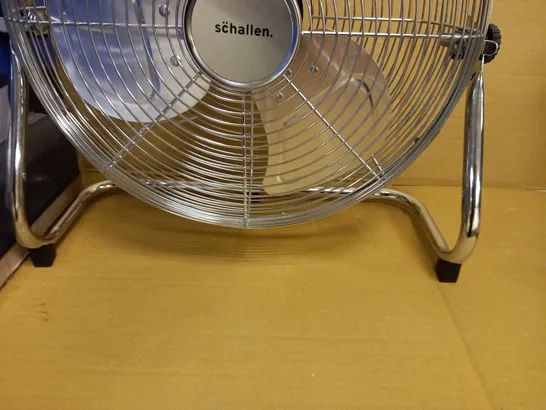 SCHALLEN CHROME SILVER METAL ADJUSTABLE FLOOR FAN 