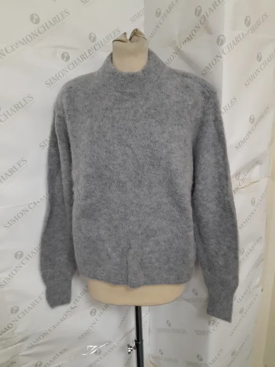 H&M MOHAIR/WOOL BLEND JUMPER IN GREY SIZE XL