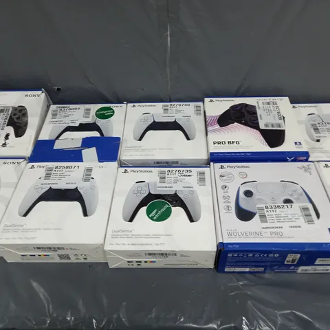 BOX OF APPROXIMATELY 10 PLAYSTATION GAME CONTROLLERS 