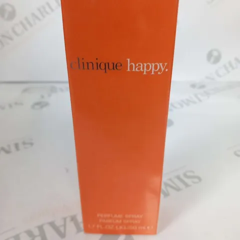 BOXED AND SEALED CLINIQUE HAPPY PERFUME SPRAY 50ML