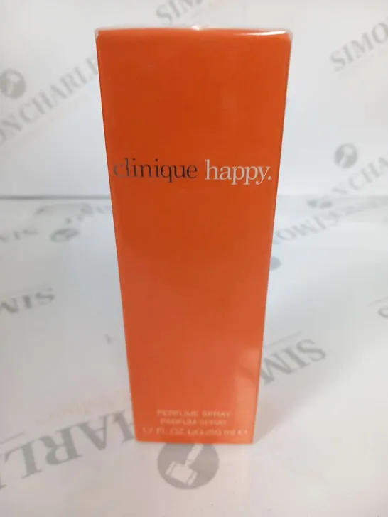 BOXED AND SEALED CLINIQUE HAPPY PERFUME SPRAY 50ML