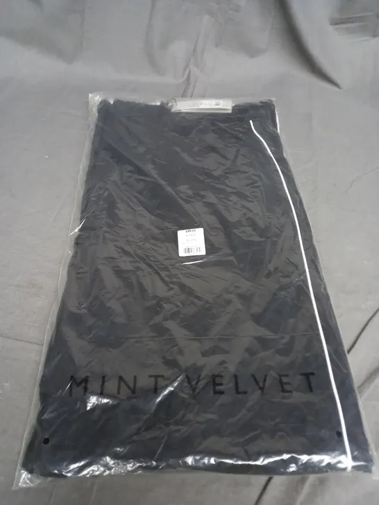 BAGGED MINT VELVET BLACK COTTON WIDE TROUSERS SIZE XL