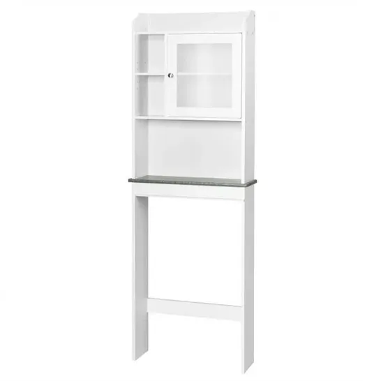 BOXED COSTWAY BATHROOM OVER THE TOILET DOOR STORAGE CABINET SPACESAVER TOWER ORGANIZER - WHITE