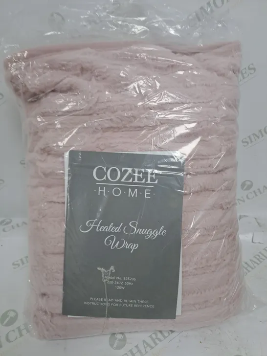 BOXED COZEE HOME FAUX FUR HEATED THROW IN PINK