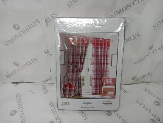 PORTFOLIO HOME EYELET CURTAINS IN ORLEANS RED - 117x137cm