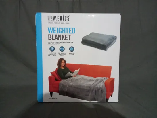 BOXED HOMEDICS WEIGHTED BLANKET IN GREY 