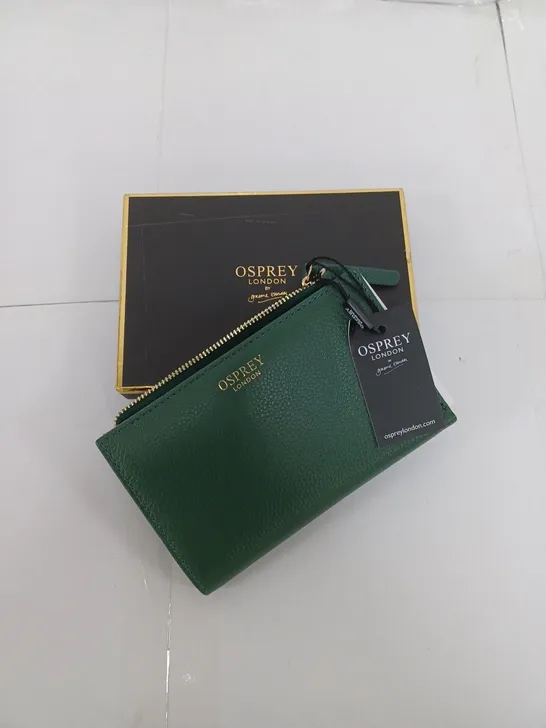 BOXED OSPREY LONDON WALLET IN GREEN 