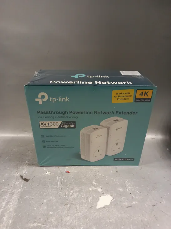 SEALED TP-LINK PASSTHROUGH POWERLINE NETWORK EXTENDER TL-PA8010P KIT