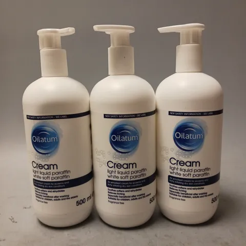 OILATUM LOT OF 3 CREAM LIGHT LIQUID PARRAFIN 500ML EACH