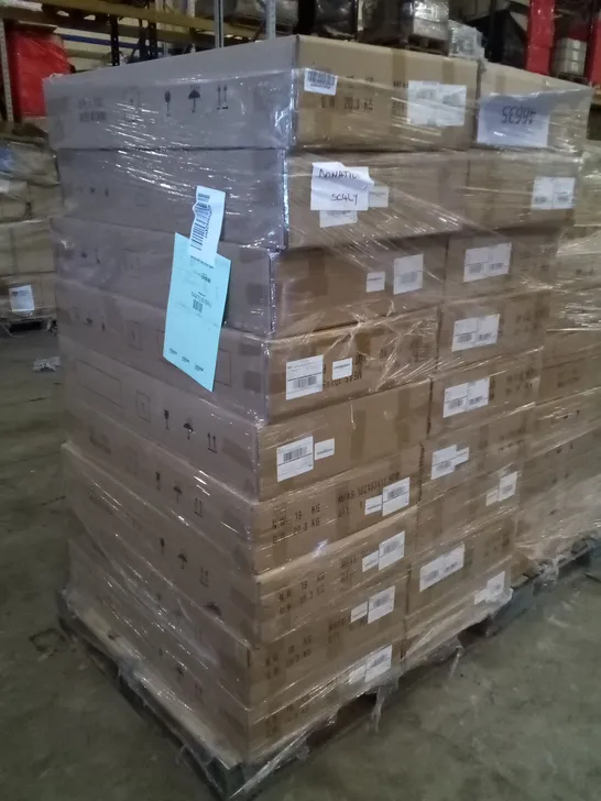 PALLET OF APPROXIMATELY 18 BOXED L-SHAPED COMPUTER DESKS 