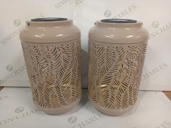 GARDEN REFLECTIONS SET OF 2 PATTERNED SOLAR LANTERNS