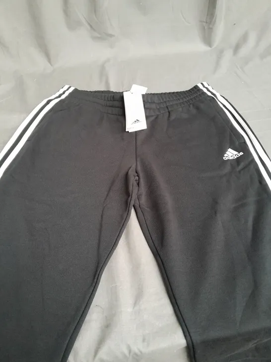 ADIDAS BLACK JOGGER TRACKSUIT PANTS - UK LARGE 16-18