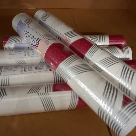 LOT OF 6 ROLLS OF VINYL WALLPAPER