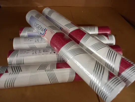 LOT OF 6 ROLLS OF VINYL WALLPAPER