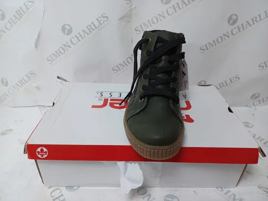 BOXED RIEKER HI TOP TRAINER WITH CUFF, KHAKI - SIZE 4