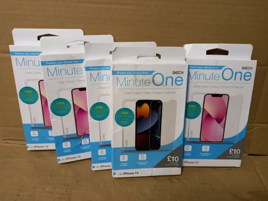 LOT OF 5 MINUTE ONE CLEAR CASES FOR IPHONE 13