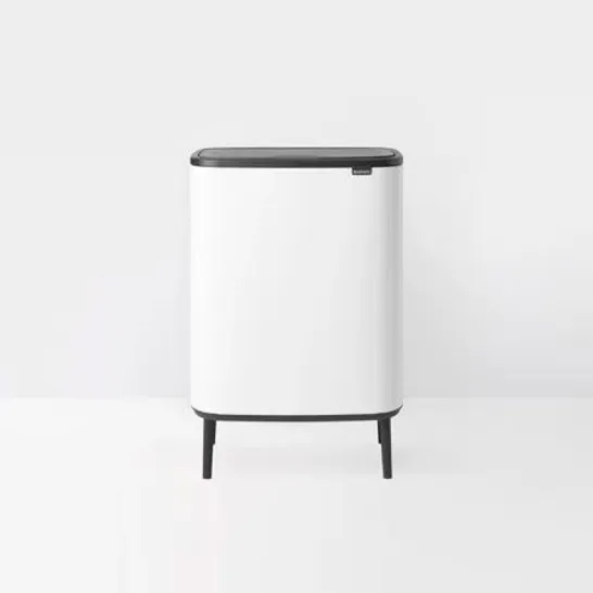 BOXED BRABANTIA BO HI TOUCH BIN, 30 + 30 LITRE TOUCH BIN WITH TWO INNER BUCKETS (1 BOX)