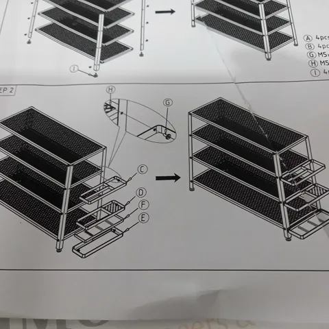 UNBRANDED 4-TIER METAL SHOE RACK WITH UMBRELLA HOLDERS