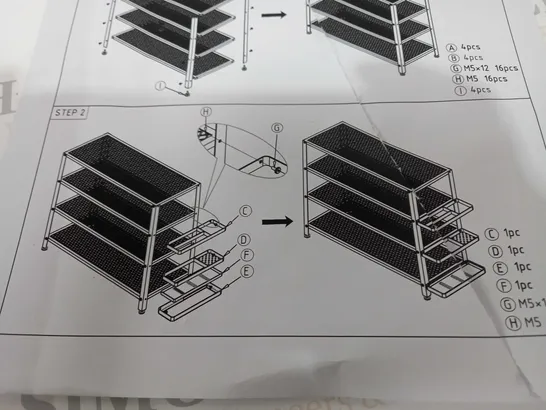 UNBRANDED 4-TIER METAL SHOE RACK WITH UMBRELLA HOLDERS