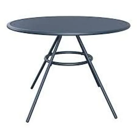 BOXED GOODHOME KILIFI MIDNIGHT NAVY METAL 4 SEATER ROUND DINING TABLE (1 BOX)