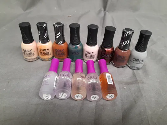 BOX OF ASSORTED ORLY NAIL VARNISHES