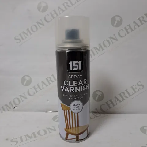 APPROXIMATELY 12 BOXED 151 CLEAR VARNISH SPRAY IN CLEAR MATT FINISH 250ML
