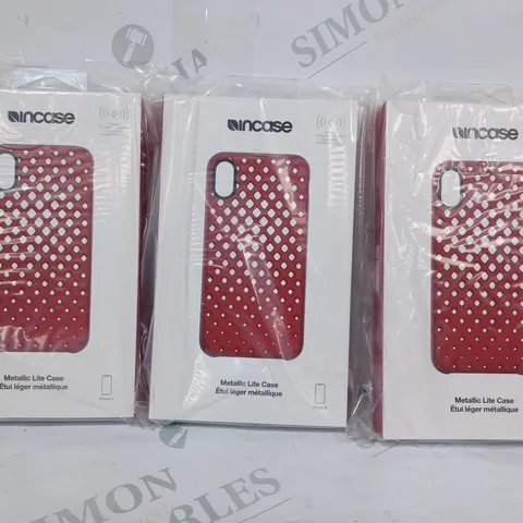 BOX OF APPROXIMATELY 5 INCASE METALLIC LITE CASES FOR IPHONE X IN RED