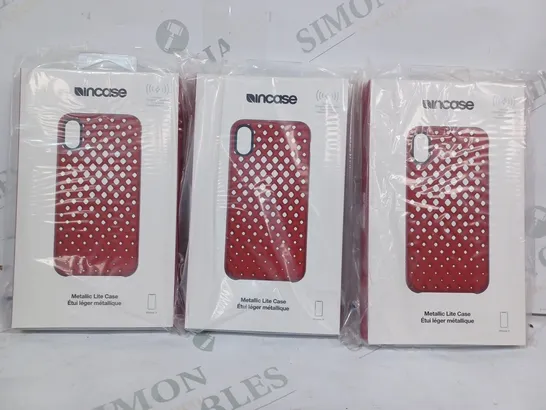 BOX OF APPROXIMATELY 5 INCASE METALLIC LITE CASES FOR IPHONE X IN RED