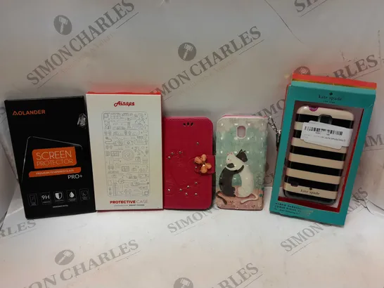 APPROXIMATELY 5 PHONE CASES AND SCREEN PROTECTORS FOR VARYING PHONES FROM KATE SPADE, AINOPE, AOLANDER