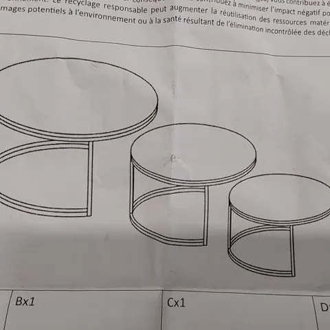 BOXED 3PCS NEST OF TABLES - BLACK/NATURAL WOOD (1 BOX)